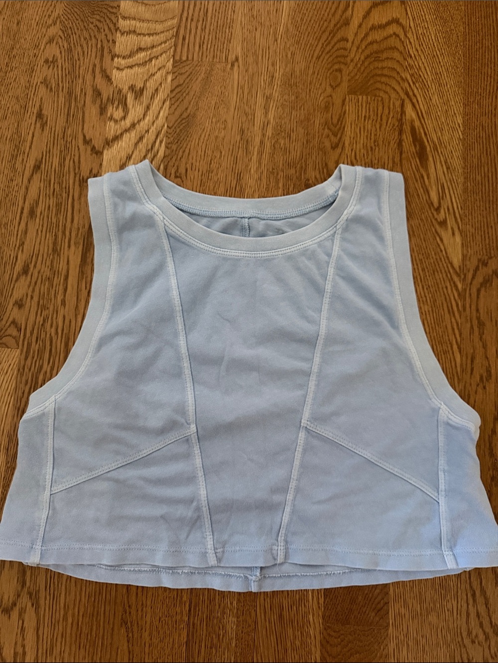 Light Blue Women's Cropped Tank Top by
